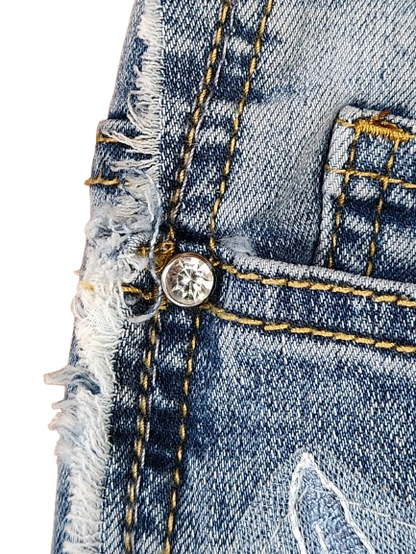 Jean avec strass et broderies Punt Roma