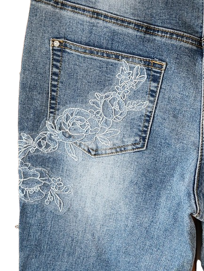 Jean avec strass et broderies Punt Roma