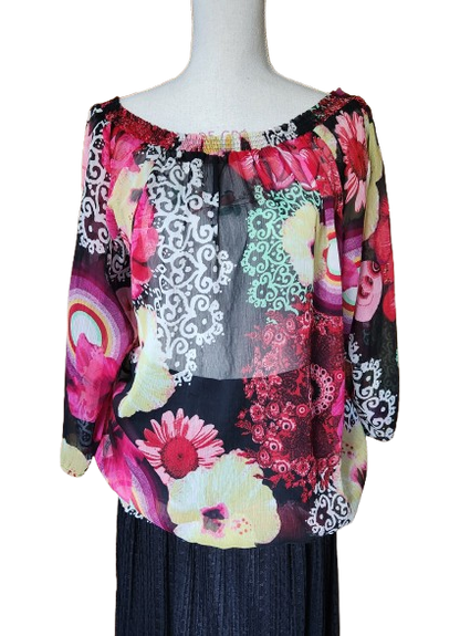 Blouse en voile semi-transparent DESIGUAL