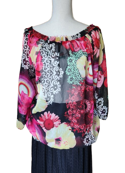 Blouse en voile semi-transparent DESIGUAL
