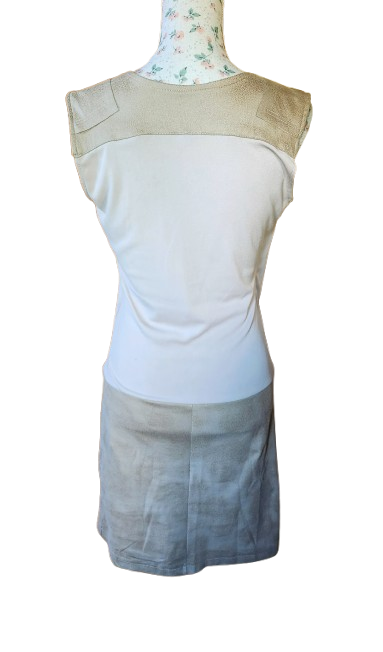 Robe habillée cache-coeur bi-matière