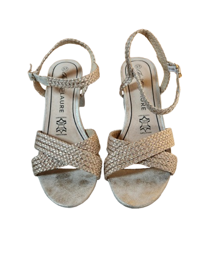 Sandales tressées beige/doré Christine Laure
