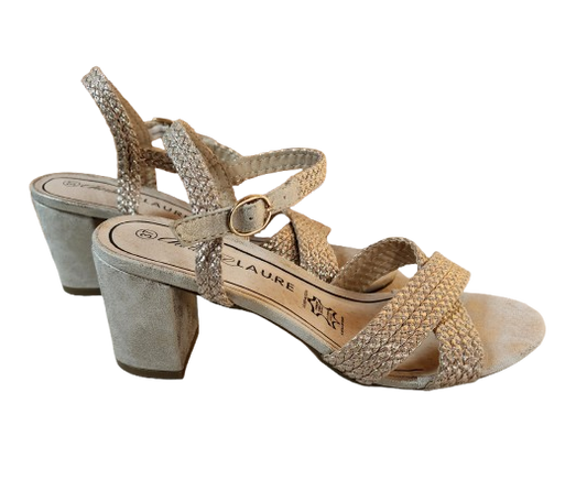 Sandales tressées beige/doré Christine Laure