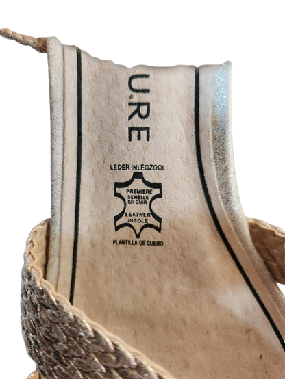 Sandales tressées beige/doré Christine Laure