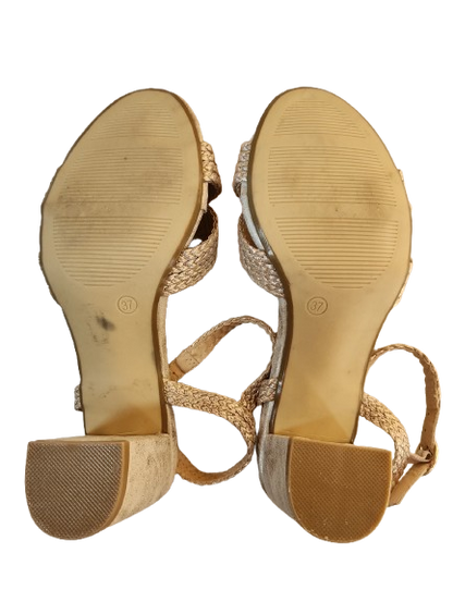Sandales tressées beige/doré Christine Laure