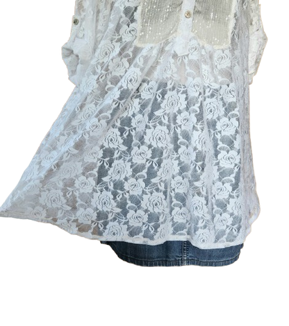 Robe de plage neuve en dentelle avec sequins Made in Italy