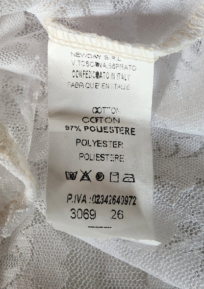 Robe de plage neuve en dentelle avec sequins Made in Italy