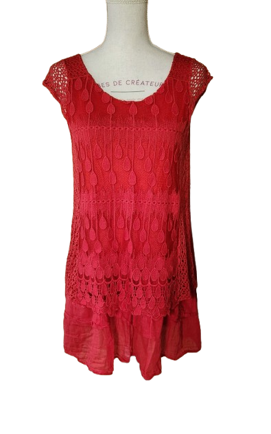 Robe d'été/de plage en dentelle et crochet Made in Italy