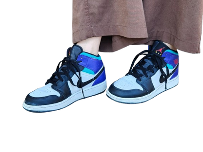 Baskets Air Jordan 1 Mid Bright Concord GS