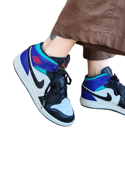 Baskets Air Jordan 1 Mid Bright Concord GS