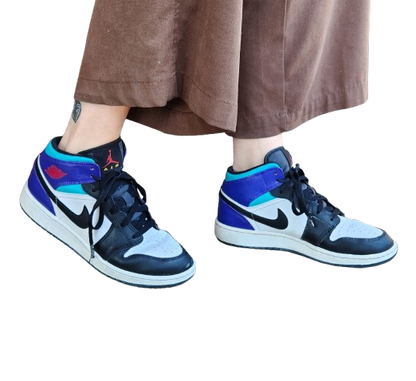 Baskets Air Jordan 1 Mid Bright Concord GS