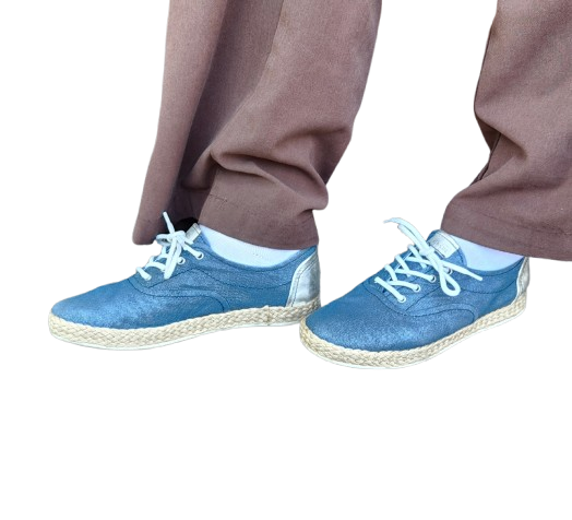 Baskets/Espadrilles bleu pailleté Geox