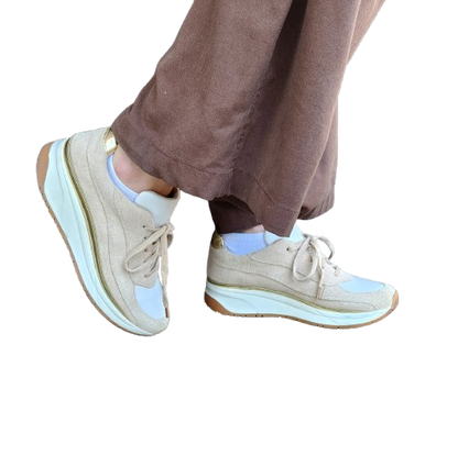 Baskets/sneakers beige/doré What For