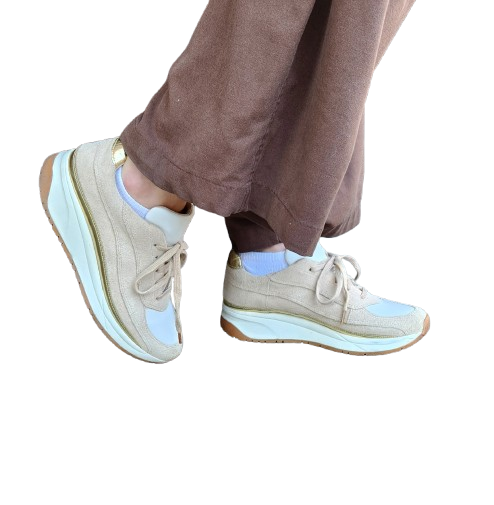 Baskets/sneakers beige/doré What For