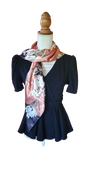 Grand foulard satiné imprimé floral