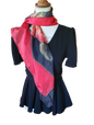 Foulard satiné fleur et papillon