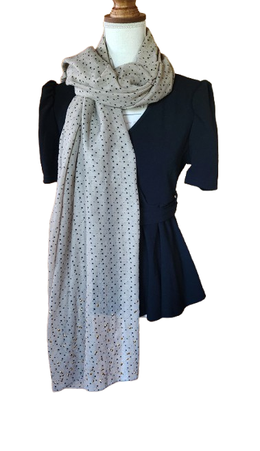 Grand foulard avec strass dorés