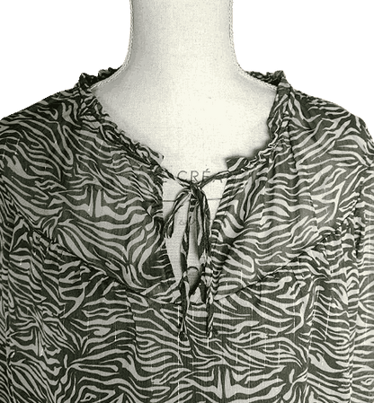 Blouse en voile imprimé avec fils argentés Grain de Malice