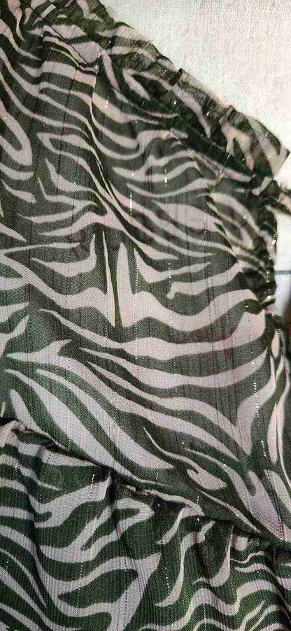 Blouse en voile imprimé avec fils argentés Grain de Malice