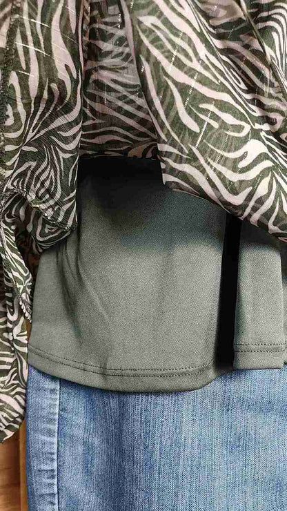 Blouse en voile imprimé avec fils argentés Grain de Malice