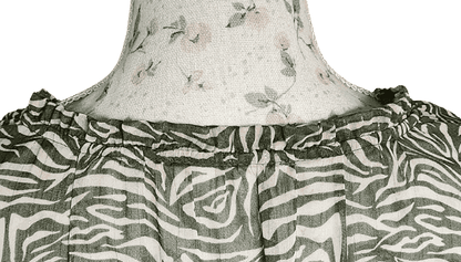 Blouse en voile imprimé avec fils argentés Grain de Malice