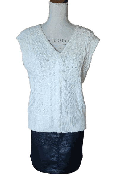 Pull torsadé sans manche