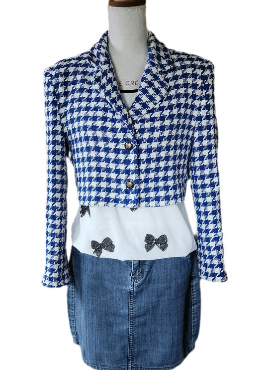 Veste blazer courte en tweed Zara