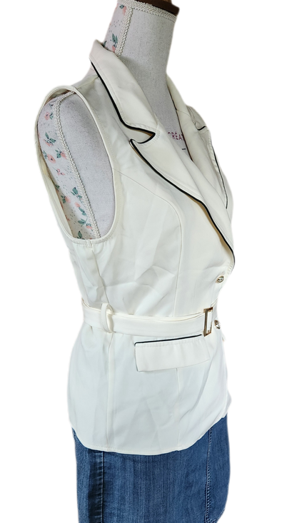 Veste blazer ceinturée sans manche Shein