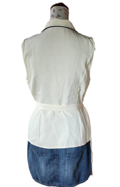 Veste blazer ceinturée sans manche Shein