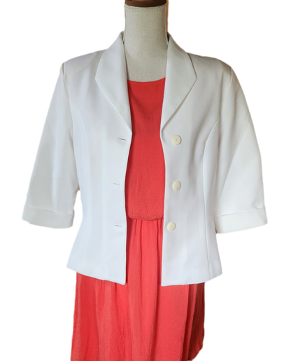 Veste blazer blanche manches 3/4
