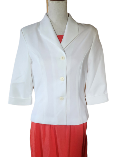 Veste blazer blanche manches 3/4