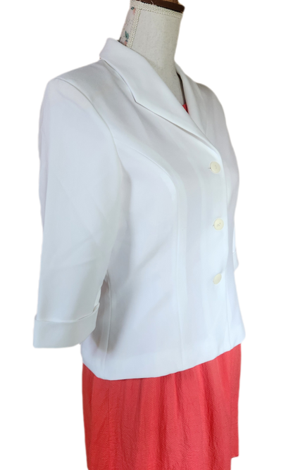 Veste blazer blanche manches 3/4